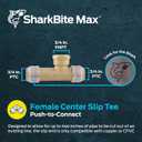 SharkBite Max 3/4 inch FNPT Slip Adapter, Push To Connect Brass Plumbing Fitting, Copper, CPVC, UR3486A