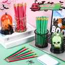 Tenceur 72 Pcs Green and Pink Witch Party Favors Bulk Birthday Decorations Pencils Gifts Funny Pink and Green Christmas Themed Party Supplies for Kids Student Gift School Supplies