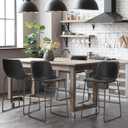 DUMOS 26 Inch Counter Height Bar Stools Set of 4, Modern Faux Leather High Barstools with Back and Metal Leg, Bar Chairs for Kitchen lsland, Black, 4 Pcs 26 In