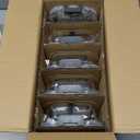 M MCIRCO [5-Pack, 36 oz] Glass Meal Prep Containers 3 Compartment with Lids, Glass Lunch Containers,Food Prep Lunch Box,Bento Box,Microwave, Oven, Freezer, Dishwasher (4.5 Cups) (Gray)