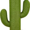 Cat Scratching Post with Solid Wood Base,27.55" Hx17.71 Lx17.71 W Tall Scratching Posts for Indoor Cats Adults,Cactus Thick Columns,Durable Lambswool and Jute,Large Scratcher Post (Small)