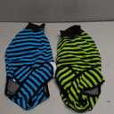 Dog Recovery Suit, 2 Packs, Breathable Cotton, Abdominal Wounds Protection, Anti-Licking Onesies for Male Female Pets, Surgery Bandages, Size M, Blue & Green Stripes