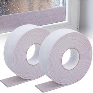 moonoom 2 Roll 16.4 Ft x 2'' Window Condensation Absorber Strip, Thick Window Moisture Absorbent Tape, Reusable Condensation Prevention Felt Strip for Absorbing Water and Keeping Dry (Beige)
