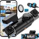 IIWEY 4 Channel Dash Cam 360 View, STARVIS 2 Front 2.7K Rear 2K Inside 1080P x2, 8IR LEDs Night Vision 3.0, PlateTag AI for Plate Clarity, 5GHz WiFi GPS, Voice Control, 24/7 Parking Mode, 128GB Card