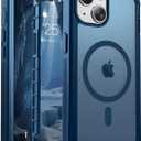 Magnetic for iPhone 15 Case, [Compatible with MagSafe][Military Grade Drop Protection][Heavy Duty Protection][Non-Slip][Shockproof] 2-Layer Durable Bumper Phone Case 6.1''-Deep Blue