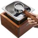 Coffee Knock Box Replacement for Breville Knockbox Sturdy Solid Wood and Easy-clean Stainless Steel the Espresso Dump Box Avoid Coffee Grounds Splashing