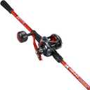 Sougayilang Baitcaster Rod Reel Combo, 2-Piece Fishing Rod with 400 Size Casting Reel, Aluminum Reel Seat for Musky Fishing (7'0"- Right Handed)