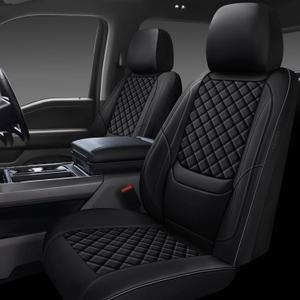 Full Coverage Leather Car Seat Covers Front Pair,Waterproof Seat Covers for Cars,SUVs Trucks, Car Seat Cushion,Car Seat Protector with 2 Seats