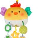 Car Seat Toy for Babies 0-6 Months, Stroller Toy with a Convenient clip, Carseat Toys Hanging Baby Accessories,Built-In Bell, Rattle,Squeaky,Mirror for infant,Babies Gift 0-3-6-12 months Boy Girl