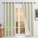 KGORGE Anti Dust Soundproof 100% Blackout Curtains 4 Layers Heavy Duty Energy Efficiency Window Curtains for Living Room Baby Bedroom Home Office Studio, W 52 x L 90 inches, Cream Beige, 2 Panels
