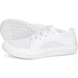 Hike Men's Barefoot Shoes Wide Toe Box Footwear, Minimalist Walking with Arch Support Zero Drop Sole for Sneakers Walking grounding Trail Running (9, White)