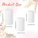 Zonon 3 Pcs White Cylinder Pedestal Stands for Party, Metal Display Stands Pillars for Wedding Bridal Ceremony Baby Shower Birthday Party Decorations, 19.6*12.6''(L), 19.7*11''(M), 17.7*9.5''(S)