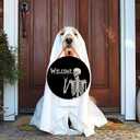 Halloween Decorations Wreath Halloween Skull Welcome Door Sign Front for Door Decoration, Rustic Wooden Holiday Decor for Front Door Porch Window Wall Farmhouse Indoor Outdoor