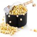Cook N Home Stovetop Popcorn Popper with Crank, 6-Quart Aluminum Popcorn Pot, Black