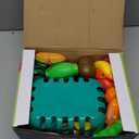 100 Pcs Play Food Set for Kids Kitchen, Pretend Food Toy for Toddlers Age 1-3, Plastics Cutting Fake Food/ Fruit/ Vegetable Accessories with 2 Baskets, Birthday Gifts for 2 3 4 5 Years Old Boys Girls (Blue)