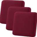 hyha Outdoor Couch Cushion Covers, Sectional Couch Sofa Covers Washable, Jacquard Diamond Lattice, Stretch Sofa Seat Cushion Cover for Indoor/Outdoor Patio Furniture (3 Pieces, Wine Red)