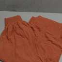 UEU Women's Linen Palazzo Pants Wide Leg High Waisted Lounge Casual Beach Pants with Pockets (X-Large, Light Red Brown)