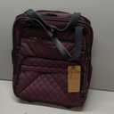 KROSER Carry On Underseat Multi-functional, 16-inch Underseater Lightweight Overnight Suitcase for Women, Burgundy, 12 x 7 x 16 inches