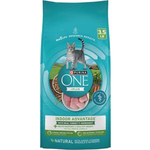 Purina ONE Natural, Low Fat, Weight Control, Indoor Dry Cat Food, +Plus Indoor Advantage - 3.5 lb. Bag (EXP 08/31/26)
