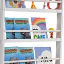CHILDLIKE BEHAVIOR Bookshelf Organizer for Kids - White Bookshelf for Bedroom - 3 Tier Organizer - Single Sided Book Display - Nursery Book Shelves for Kids - Bookcase Rack for Bedroom, Study