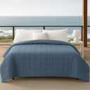 HomeSmart Cooling Weighted Blanket Queen Size 20 lbs, Designed with Hi-Tek Stay Cool Fabric On Both Sides of The Blanket, Machine Washable, Perfect for Couples (Blue Grey | Cooling)