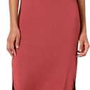 Amazon Essentials Women's Jersey Regular-Fit Sleeveless v-Neck Midi Dress (Previously Daily Ritual) (Large, Brick Red)