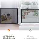 NWK Pack of 2 Magic Dog Gate for Stairs Pet Gate for The House Providing a Safe Enclosure for Pets to Play and Rest, 6 Hooks Design (2, 38'' X 30'')
