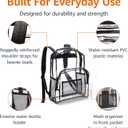 Amazon Basics Transparent Clear School Backpack, Water-Resistant PVC Plastic, Reinforced Shoulder Straps, 17 x 7 x 13 in