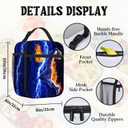 Basketball Kids Lunch Box for Boys School Sport Insulated Lunch Bag Reusable Lunchbox Blue Lighting Lightweight Thermal Cooler Tote for Picnic Travel Hiking Office Back to School Gifts (Wolf01)