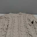 Saodimallsu Womens Oversized Sweaters Cable Knit Bell Batwing Sleeve Crew Neck Fall Winter Chunky Pullover Tops Light Brown, Medium