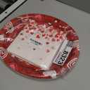 50Pcs Valentine's Day Oval Paper Plates and Napkins, Heart and Love-Themed Tableware Set Serve 25 Guests, Large 10"x12.5" Heavy Duty Plates and 6.5'' Napkins, Disposable Valentine's Day Party Supplies