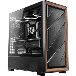 Antec Flux Wood, 5 x PWM Fans Included, High-Airflow Front Panel with Walnut Wood, Type-C, 420mm Radiator & Back Connect Motherboard Support, Up to 9 Fans Simultaneously, Mid-Tower E-ATX PC Case