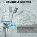 Shower System with Tub Spout, 10-Inch High-Pressure Rain Showerhead and Handheld Combo, Polished Chrome Shower Faucet Set with Rough-in Valve and Trim, Wall Mounted 3-Way Shower Set