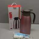 Norme 2 Pcs Thermal Coffee Carafe Insulated Stainless Steel Coffee Carafe for Hot Liquid Vacuum Thermal Pot Creamer Pitcher Dispenser with Brushes Keeping Hot Water Milk(Rose Red) (68 oz)