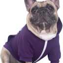 iChoue I am a French Bulldog Clothes Hoodies for Dogs Puppy Frenchie Pug English Boston Terrier Bully Pitbull Sweatshirt Sweater Clothing Cold Weather Winter Coats - Dark Purple/X-Large