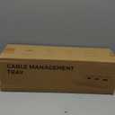 2 Pack DELAMU Under Desk Cable Management Tray, Large Metal Cord Organizer, Office & Home Cord Wire Management Under Desk Shelf, Easy Install Pre-drilled Cable Organizer, Black