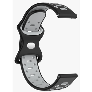 Compatible With Samsung Galaxy Watch 5 Replacement Strap - 20mm Replacement Silicone Wrist Watch Band Strap Compatible With Samsung Galaxy Watch 5/4 40mm & 44mm / 5 Pro(Silicone Black + Grey)