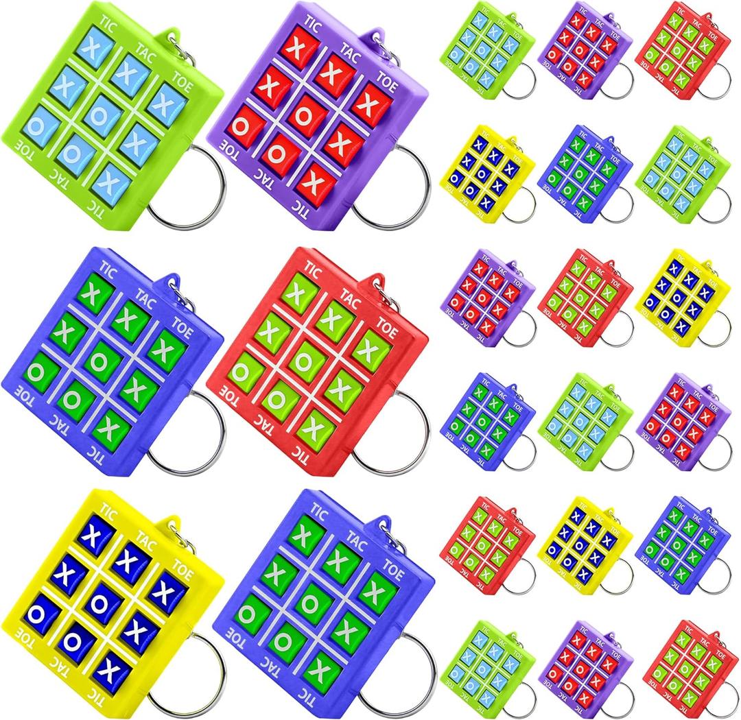 KatchOn, 24PCS Tic Tac Toe Game Birthday Party Favors Goodie Bags Stuffers for Kids 3-5 8-12 Summer End of Year Student Gifts from Teacher Classroom Treasure Carnival Prize Return Gift Pinata Keychain (Green)