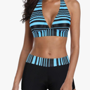Century Star Women Two Piece Swimsuit Athletic Bathing Suits for Women Ruffled Tummy Control High Waisted Swimsuits, M.