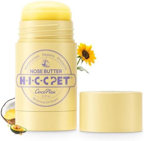 HICC PET Nose Balm for Dog & Cat - Moisturizes Repairs Soothes Dry/Cracked Nose - Dogs Snout Soother with Fermented Coconut Oil, Dog Nose Butter Daily Care & Protection - All Natural & Lick Safe, 2 Pack