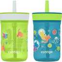 Contigo Kids’ Leighton Straw Tumbler with Spill-Proof Lid, 14 Oz., 2-Pack