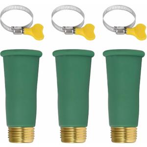 IMPRESA Silicone Hose Adapter - Green, 3/4-Inch, Pack of 3 - Water Hose to Sink Faucet Adapter - Universal Faucet Connector with Clamp - Slip-On Connector