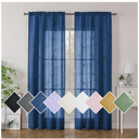 Simplebrand Dusty Blue Semi Sheer Curtains 84 Inches Long 2 Panels, Soft Airy Light Filtering Jacquard Clip Textured Semi Sheer Curtains for Bedroom, Modern Elegant Rod Pocket Window Panels, 42"Wx84"L