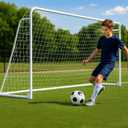 MOPHOTO Soccer Goal, 6X4/8x6/10x6.5/12x6/16x7/18.5x6.5/21x7/24x8ft Soccer Goals for Backyard, Full Size Soccer Goal for Teens & Adults Training