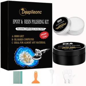 Epoxy Resin Polishing Kit, Epoxy Resin Polishing Compound is Specially Formulated for High-Gloss Finishes, Removing Surface Scratches and Restoring The Luster