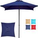 Trenovo 4.9ft Mini Square Patio Umbrella - UV 50+ Waterproof & Easy Setup | Outdoor Table Umbrella for Deck, Balcony, Garden, Lawn, Backyard, Market (Navy Blue)