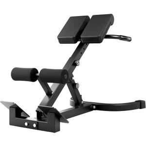Hyper Back Extension Roman Chair 440LBS Angle & Height Adjustable Bench for Glutes, Hamstrings & Lower Back, Multi-Functional Foldable Full Body Workout for Home Gym (Black)