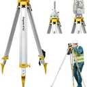 Aluminum Surveying Tripod, Heavy Duty Construction Transit Tripod with Quick Clamp, 5/8-Inch-11 Threaded Flat Head for RTK Base Station, Total Station & Laser Level