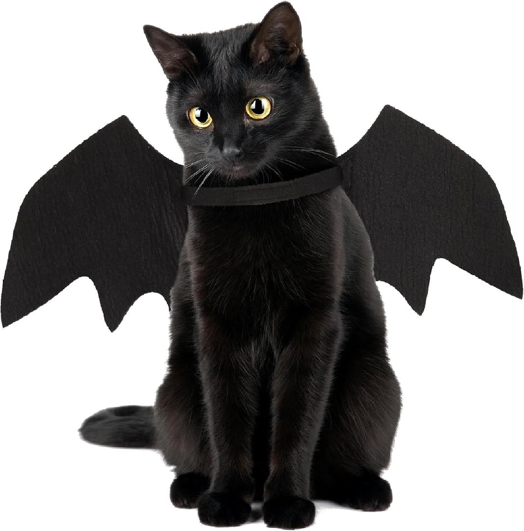 Cat Bat Wings Cat Bat Costume Cats Halloween Costumes Cute Bats Wings for Cats Kitten Halloween Costume Kitten Bats Wing Pet Halloweens Dress Up Accessories,Black S