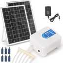 Poafamx Solar Pond Aerator 380GPH, 16W High Efficiency Solar Air Pump with Dual 30W Solar Panels & AC Adapter, Oxygen Pump for Outdoor Koi Pond, Fish Tank, Hydroponics, Wildlife